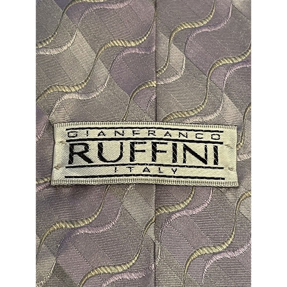 Gianfranco Ruffini Italy Purple Gray 100% Silk Men’s Neck Tie Made In usa - Picture 8 of 9